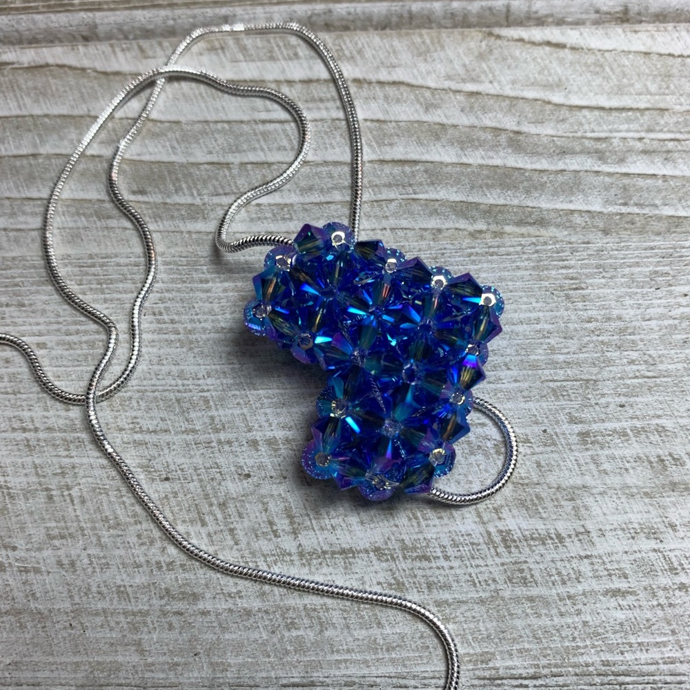 Handmade Swarovski Crystal ❤️ “Sapphire AB 2X” - Picture 4 of 5